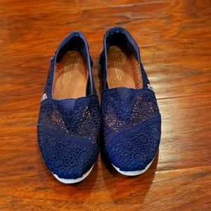 Toms Blue Crochet Slip On Shoes
